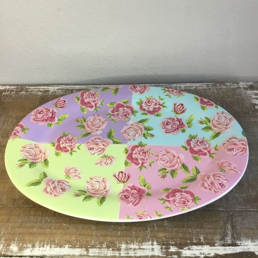 Sweet Olive Designs Rose Collection Platter Plate Pastel Colorblock Ceramic